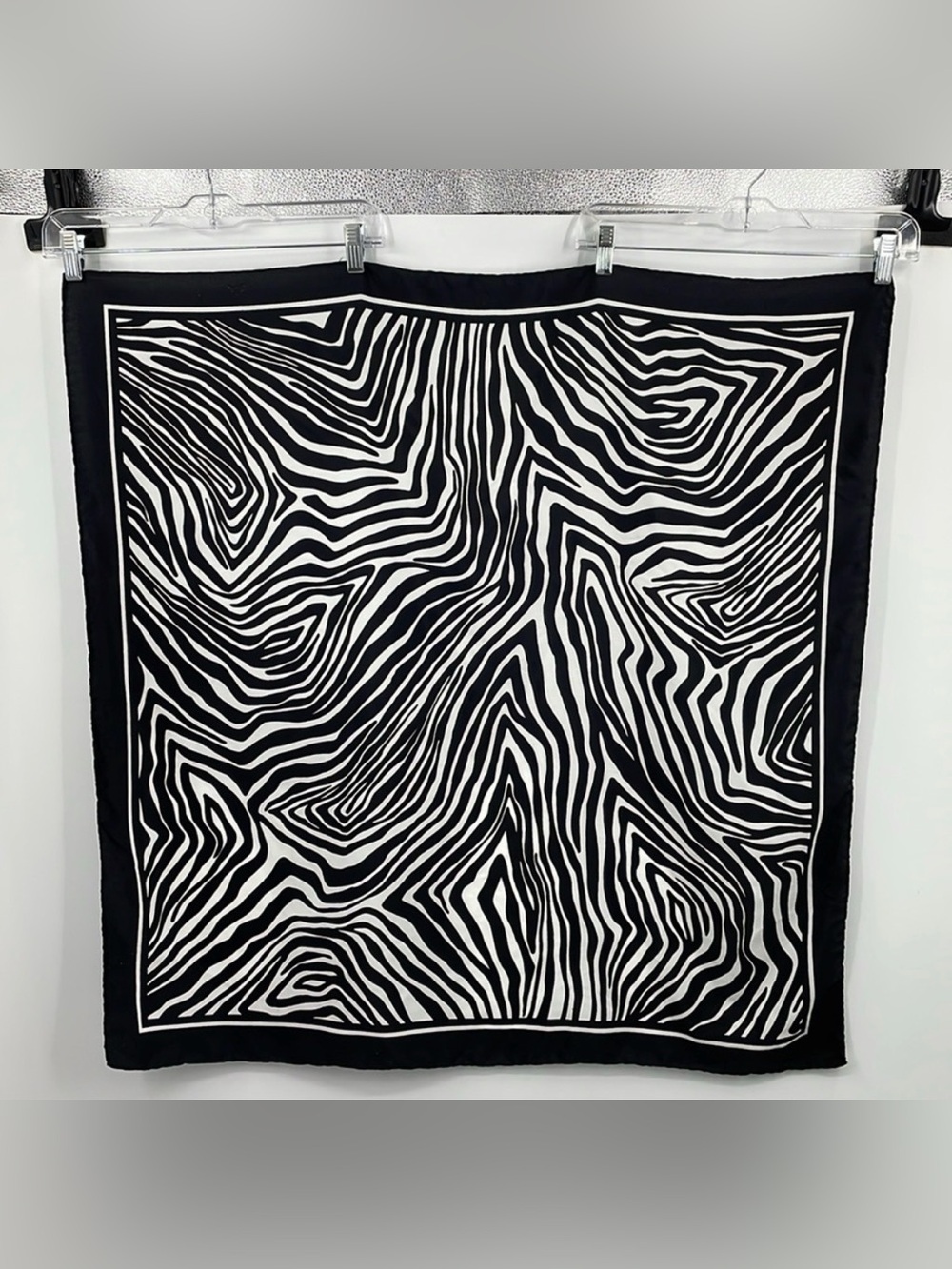 Vintage 80’s Avon Zebra Print Scarf 34 x 34